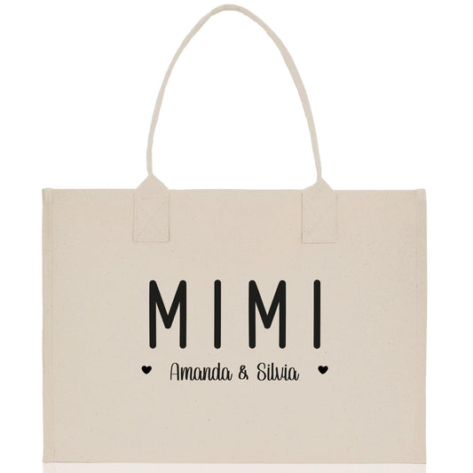 Mimi Grandchild Kids Names Custom Grandma Tote Bag Grandma's Getaway Bag Gigi Bag Personalized Grandma Gift Bag Shopping Bag Mother Day Gift